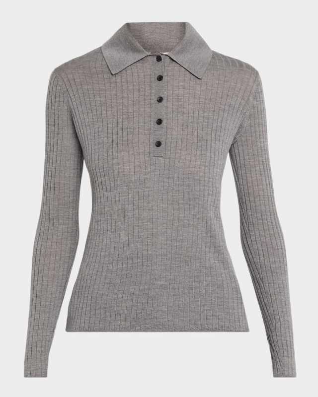 Alex Long-Sleeve Ribbed Wool Top